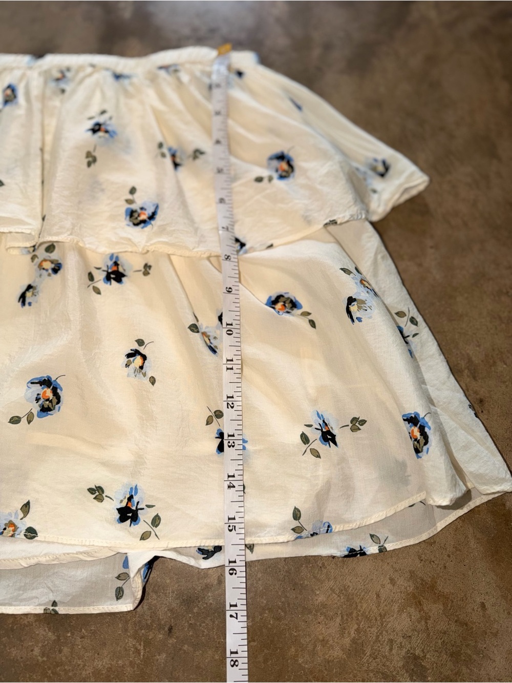 Universal Thread White Blue Floral Tiered Ruffle Mini Skirt Large - Picture 6 of 10